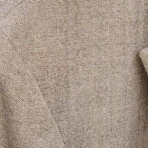 46 Beige Brown Blazer Mini Herringbone‎ Academia Jacket Sport Coat Mens TAN 46L